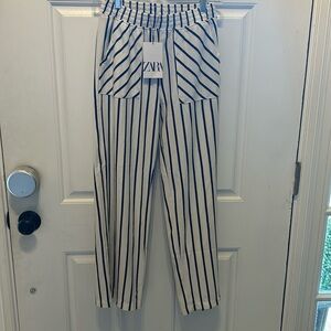 Zara Navy Striped Outfit (Pants/shirt sleeve)